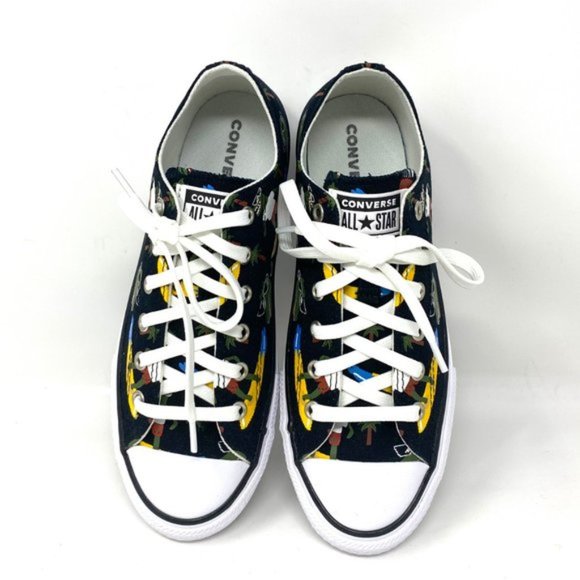 CONVERSE 671293F CTAS OX Croco Furf Black Canvas Unique Women's Low Top Sneakers - Picture 7 of 10